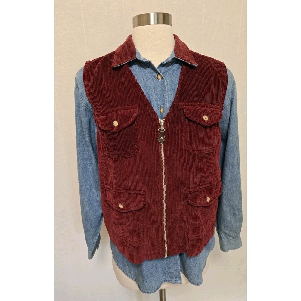 90s Vintage Womens Denim Button Down Shirt With Matching Velvet Best Size Petite